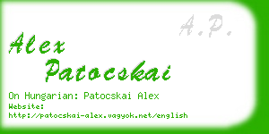 alex patocskai business card